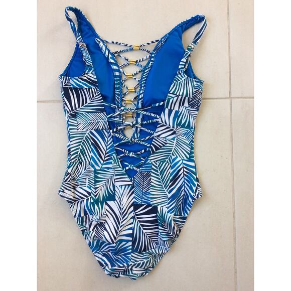 Bleu Rod Beattie Swim One Piece Swimsuit Lace Up Swimwear - Picture 5 of 9